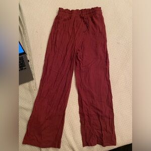 Rust colored wide leg trouser pants